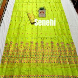 Assamese mix pat sador mekhela set