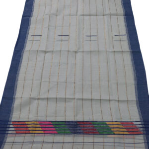 Assamese Pure Handmade Majrize Cotton Single Sador blue
