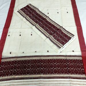 Assamese handmade kesapat bua Sador mekhela set Chocolate