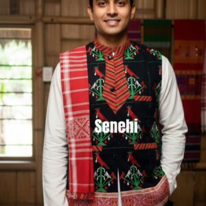 Assamese Traditional Design Wash Coat / Nehru Coat – Handcrafted Elegance from the Northeast