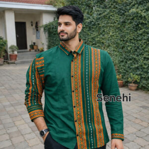 Assamese Men’s Traditional Gamusa-Informed Cotton Shirt