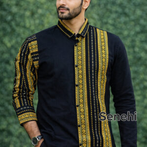 Assamese Men’s Traditional Gamusa-Informed Cotton Shirt