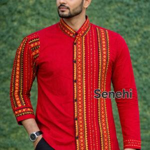 Assamese Men’s Traditional Gamusa-Informed Cotton Shirt