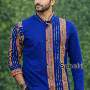 Assamese Men’s Traditional Gamusa-Informed Cotton Shirt