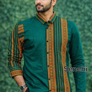 Assamese Men’s Traditional Gamusa-Informed Cotton Shirt