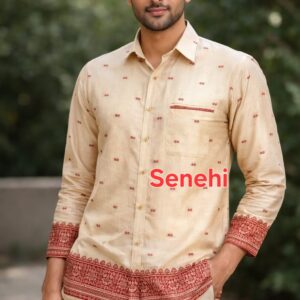 Assamese new stylish muga color Shirt