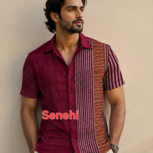 Premium Handmade Cotton Men's Shirt  Breathable Artisan-Crafted Casual Button-Down Shirt
