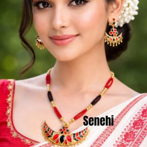 Traditional Assamese jewelry Necklace Set | Handcrafted Gold-Plated Assam Jewellery for Women & Brides