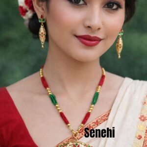 Traditional Assamese jewelry Necklace Set | Handcrafted Gold-Plated Assam Jewellery for Women & Brides