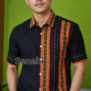 Assamese Traditional Gamusa Cotton Shirt for Men – Premium Handloom Ethnic Wear with Phulam Border