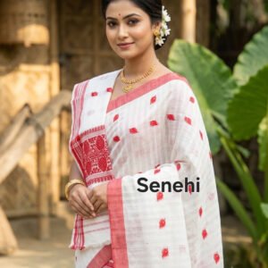 Traditional Assamese Sador mekhela set – Elegant Ethnic Wear | Assamese Traditional Dress for Women & Girls