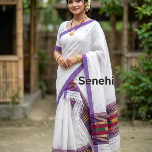 Traditional Assamese kesapat Sador mekhela set  – Elegant Ethnic Wear | Assamese Traditional Dress for Women & Girls
