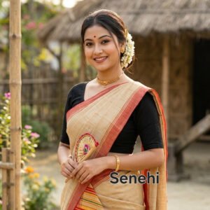 Traditional Assamese Single riha – Elegant Ethnic Wear | Assamese Traditional Dress for Women & Girls
